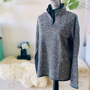 St John's Bay Womens Long Sleeve Snap Placket Mock Neck Outdoor Adaptive Sweater